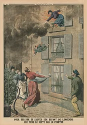 Trying to Save Her Child from the Fire, a Mother Throws Him Through the Window